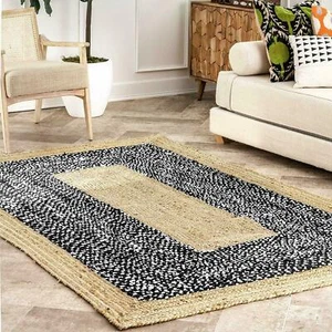 Rug Jute & Cotton handmade modern living carpet rustic look area home decor rug  - Picture 1 of 9