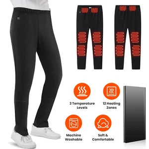 Soft Heated Pants Electric USB 12 Zones Heating Trousers Outdoor Winter Warm - Picture 1 of 17