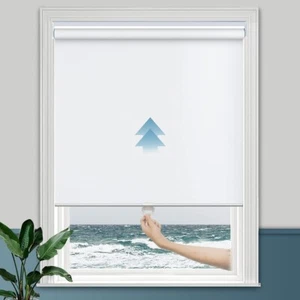 Sheer Shades Cordless Window Blinds 100% Blackout Roller Shades 30W x 72H White - Picture 1 of 5