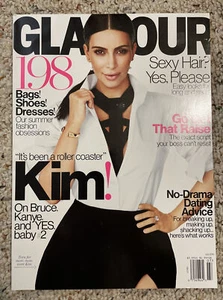 GLAMOUR Magazine July 2015 KIM KARDASHIAN Print Ad Eva Mendez Emma Stone + More - Picture 1 of 10