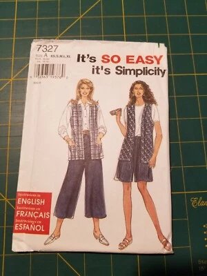 It's so easy it's Simplicity 7327 Misses' Split Skirt in 2 Lengths and Vest - Image 1 of 2