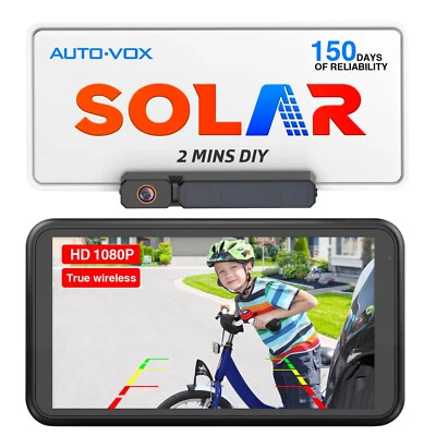 AUTO-VOX Solar Wireless Backup Rear View Camera +5" 1080P Dual Split Monitor Kit