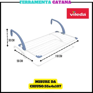 Stendino da balcone stendibiancheria esterno acciaio e resina vileda stendipanni - Foto 1 di 4