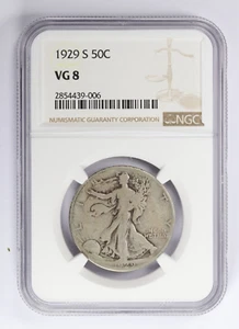 1929-S Walking Liberty Half Dollar 50C NGC VG8 - Picture 1 of 4