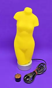 Rare Honsel Leuchten Yellow Glass Female Torso Lamp Euro Plug w/ Adapter Germany - Picture 1 of 16