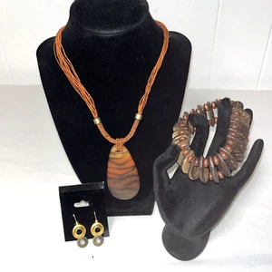 Tribal Boho Jewelry Lot Necklace Bracelet Earrings Mixed Styles Vintage Costume - Picture 1 of 4