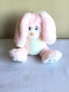 Vintage 1988 Prestige Toy Easter Pink White Floppy Ear Bunny Rabbit Plush 9"H - Picture 1 of 6