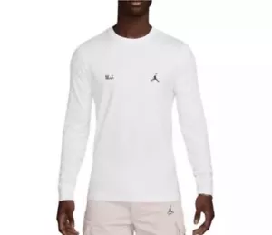 T-shirt Nike Jordan uomo grafica L mai dire mai manica lunga bianca FZ1934-100 - Foto 1 di 6