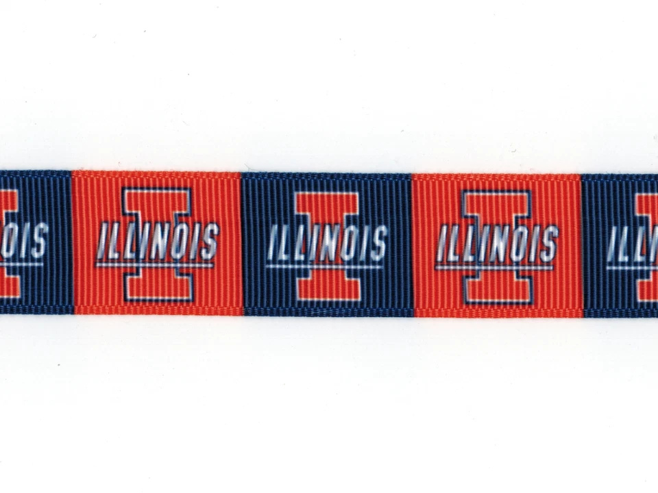 UNIVERSITY OF ILLINOIS FIGHTING ILLINI 7/8" GROSGRAIN RIBBON 1,3,5,10 YARDS - Image 1 of 1