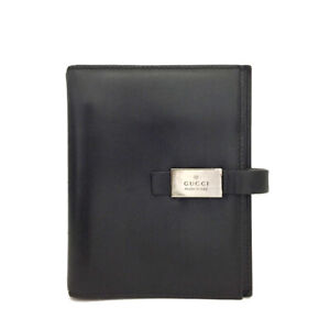 GUCCI Black Leather Notebook Cover /R4517