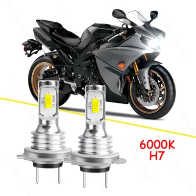 LED Headlight Bulbs For Yamaha YZF-R3 2015 2016 2017 6000K WHITE High Power Qty2 - Image 1 of 4