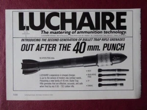 5/1989 PUB LUCHAIRE VERTEIDIGUNG ARMEE ARMEE KUGELFALLE GEWEHR GRANATE ORIGINAL ANZEIGE - Bild 1 von 2