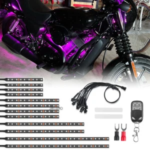 For Harley Sportster XL1200 883 12x Motorcycle RGB Underglow Strip Lights+Remote - Picture 1 of 15