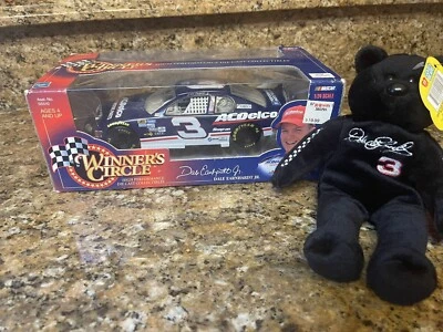 1:24 WINNERS CIRCLE  #3 AC DELCO DALE EARNHARDT JR & SR Beanie Baby Bear - Image 1 of 4