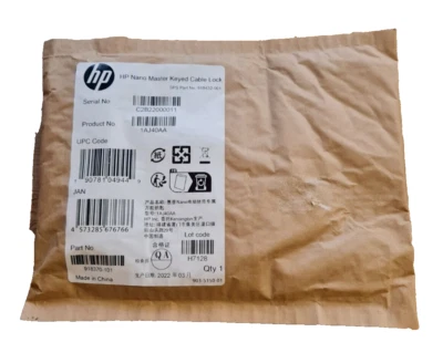 HP Nano Master Keyed Cable Lock 1AJ40AA Sealed New Package - Image 1 of 2