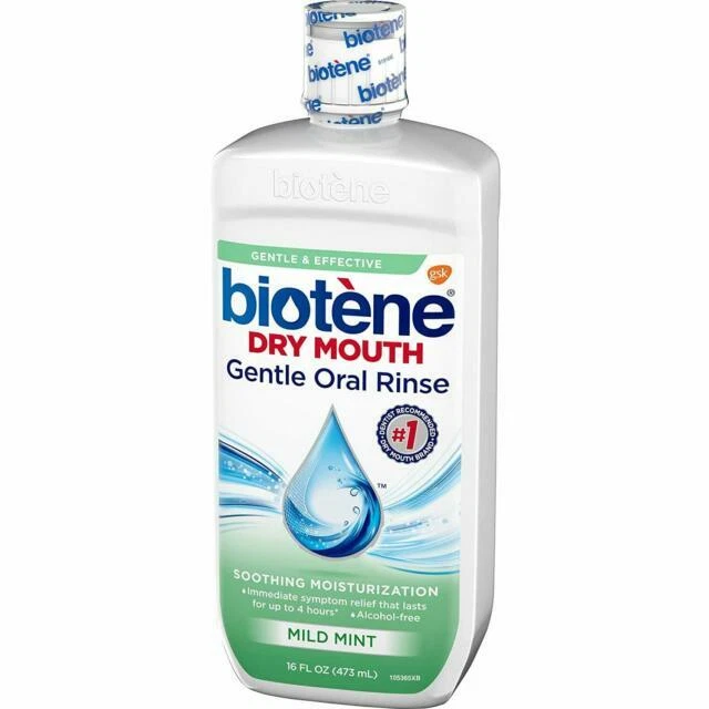 Biotene Mild MINT Moisturizing Gentle Oral Rinse Alcohol- for Dry Mouth 16 Ounce