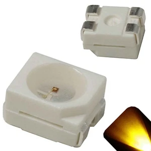 100 x LED PLCC4 1210 3528 Yellow Gold SMD LEDs Light Super Ultra Bright PLCC-4 - Picture 1 of 2