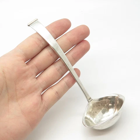 925 Sterling Silver & 18K Gold Antique Art Deco Gorham Golden Stardust Ladle Cover