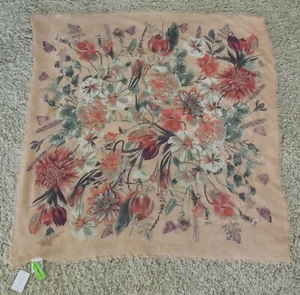NWT Christopher & Banks Floral & Butterfly 36" Square Scarf REPREVE Recyled - Picture 1 of 7