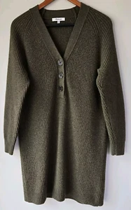 Madewell Damen Pulloverkleid V-Ausschnitt Wollmischung Pulli grün Knöpfe Gr. XXS - Bild 1 von 7
