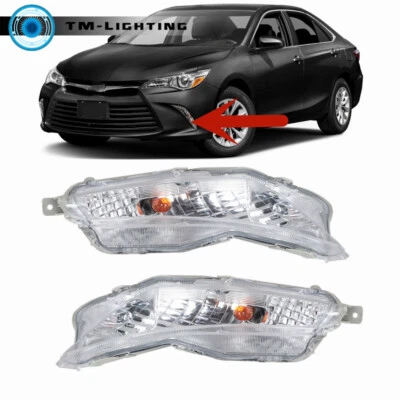 前雾灯带灯泡右侧和左侧适用于 2015 - 2017 年丰田凯美瑞 LE SE — 第 1/4 张图片