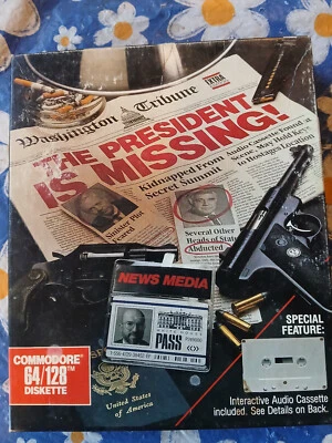 The President Is Missing! (Commodore 64/128, 1988) Cosmi Interactive Adventure - Image 1 of 4