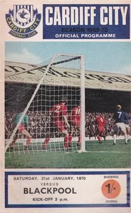 Cardiff City v Blackpool Official Programme January 31 1970 - Picture 1 of 1