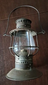 CHICAGO MILWAUKEE & ST. PAUL RY BRASS TOP BELL BOTTOM LANTERN- RARE ETCHED GLOBE - Picture 1 of 12