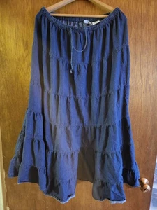 White Stag Skirt Womens Plus 16w Boho Tiered Ruffle Maxi Drawstring Cottage - Picture 1 of 4