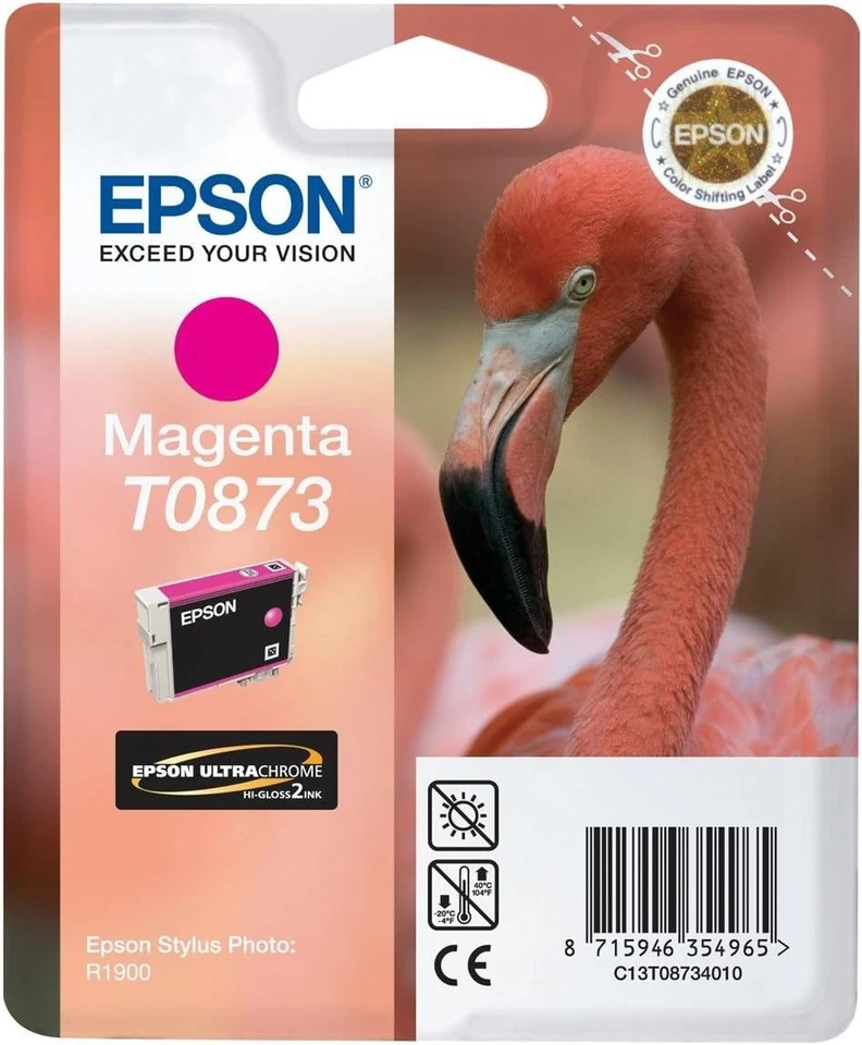 Epson T0873 cartouche d'encre Magenta authentique C13T08734010 (TVA incluse) - Photo 1/1