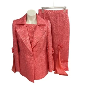 WHY New York Suit Womens Size 8 Pink Career Skirt Boardroom Corpcore Wedding - Picture 1 of 17