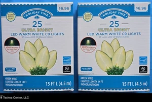 Holiday Time Ultra Bright Led Warm White C9 Lights, 15ft, 2 Packs - Picture 1 of 6