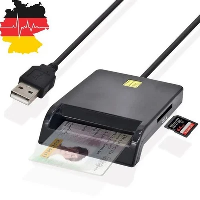 USB-Chipkartenleser SIM-Kartenleser Smartcard-Leser ID-Kartenleser IC/ID EMV SD - Bild 1 von 4