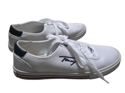 Tommy Hilfiger TWLIENA кроссовки повседневный белый шнурует вверх туфли плоскостях размер 8 м - Изображение 1 из 4