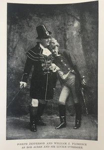 Jefferson & Florence as Bob Acres & Sir Lucius Antique Print c.1900 Theatre Art - Picture 1 of 3