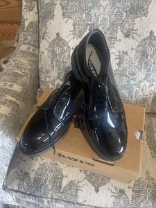Bates Mens Dress Shoes Black High Gloss Patent Leather Military Tuxedo Sz 8E - Picture 1 of 4
