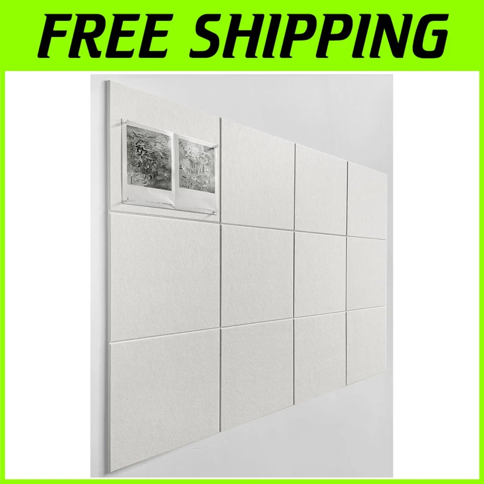 Durable 11.8'' Warm White Felt Tiles - Customizable Bulletin Boards & Displays - Image 1 of 4