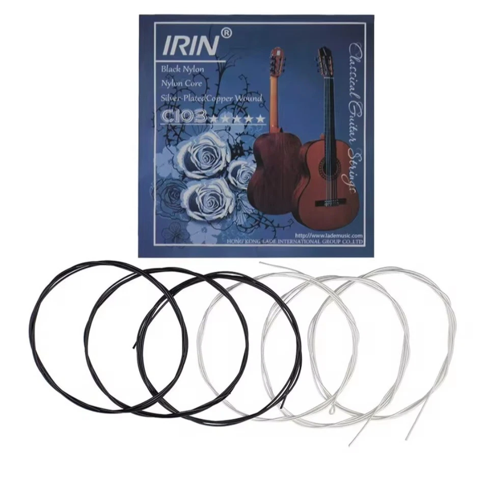 IRIN Gitarrensaiten Black Nylon Set Klassikgitarre Saiten Westerngitarre Gitarre