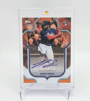2023 Topps X J-Rod Michael Harris II #21-A  Orange RC AUTO Atlanta Braves /20 - Image 1 of 4