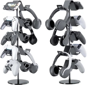 Controller Stand, 5-Tier Controller & Headphone Holder for Universal Headsets - Picture 1 of 6