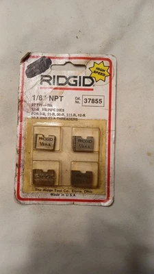 RIGID #37855 1/8 NPT and 1/4" NPT #37860 RH Dies "NOS" - Image 1 of 2