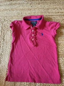 Ralph Lauren Girls Polo Top With Ruffle Detail Age 4 - Picture 1 of 3