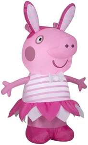 Gemmy 3,5 pies Airblown Peppa Pig en traje de Pascua SM, rosa - Imagen 1 de 5