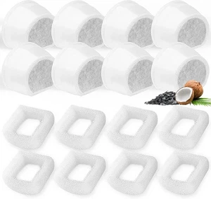 16 Stück Katzenbrunnenfilter Ersatz, 8 Kohlefilter und 8 Schaumstoff - Bild 1 von 8