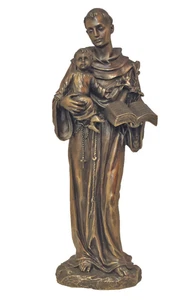 Figura Estatua San Antonio de Padua 10.5" Bronce Frío NUEVO - Imagen 1 de 1