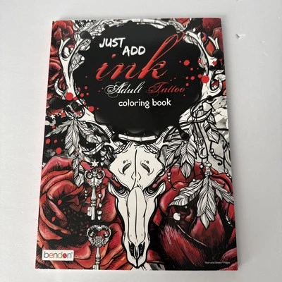 Just Add Ink Adult Tattoo Coloring Book Art Edgy Illustrations of Iconic Symbols - Image 1 of 4