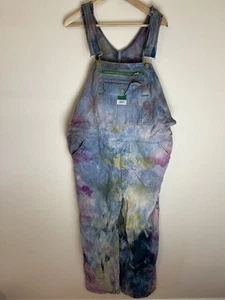 Liberty Blue Denim Bib Overalls Mens Size 40X30 Work Carpenter Vintage Tie Dye - Picture 1 of 4