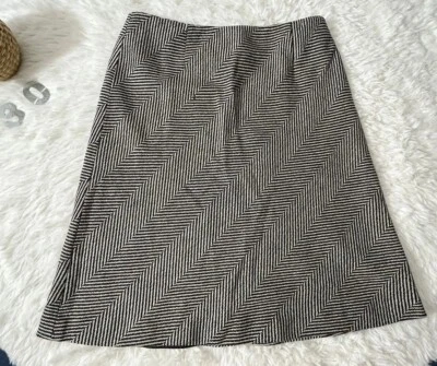 Falda midi forrada a rayas 100 % lana pura valerie stevens Foto 1 de 4
