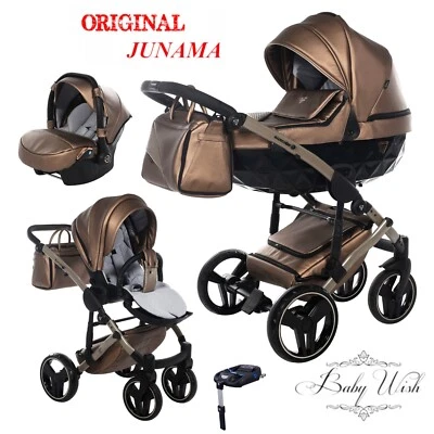 JUNAMA FLUO LINE V2 PRAM STROLLER 2in1 3in1 ISOFIX CARRYCOT  PUSHCHAIR  CAR SEAT - Image 1 of 4