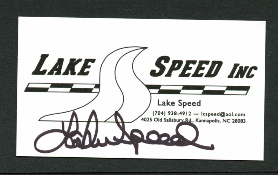 Tarjeta de visita Lake Speed firmada con autógrafo automático Lake Speed Racing BC438 Foto 1 de 1